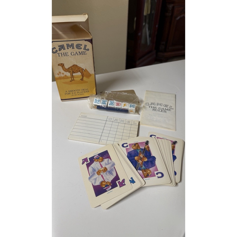 Vintage Camel The Game Card Dice Game Complete w/ Box Rules 1992 Adult Party‎
